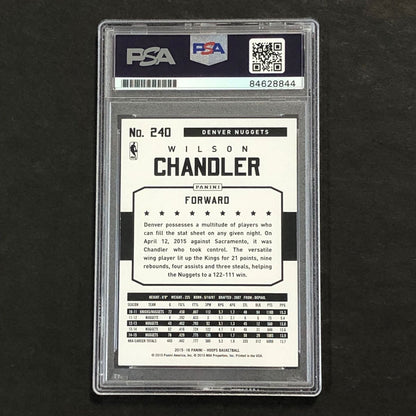 2015-16 NBA Hoops #240 Wilson Chandler Signed AUTO 10 PSA Slabbed Nuggets