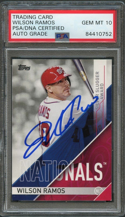 2017 Topps Silver Slugger Awards #SS-2 Wilson Ramos Signed Card PSA Slabbed Auto