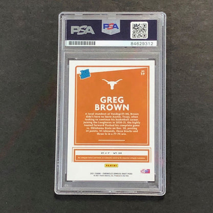 2021 Chronicles Donruss Draft Picks #39 Greg Brown Signed AUTO GRADE 10 PSA Slab