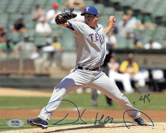 DEREK HOLLAND signed 8x10 photo PSA/DNA Texas Rangers Autographed