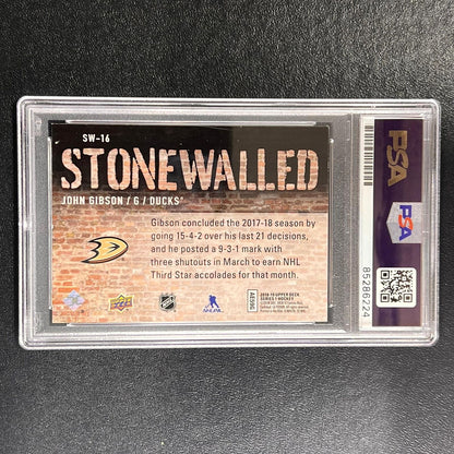 2018-19 Upper Deck Series One #SW-16 John Gibson Signed Card PSA/DNA AUTO 10 s