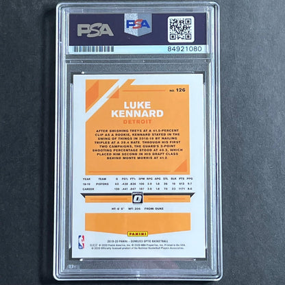 2019-20 Panini Optic #126 Luke Kennard Signed Rookie Card AUTO PSA Slabbed Pisto