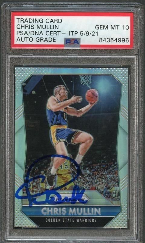 2015-16 PANINI PRIZM SILVER #273 Chris Mullin Signed Card AUTO Grade 10 PSA Slab