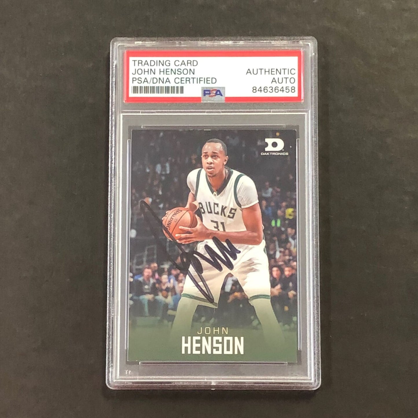 Daktronics Basketball John Henson Signed Card AUTO PSA Slabbed