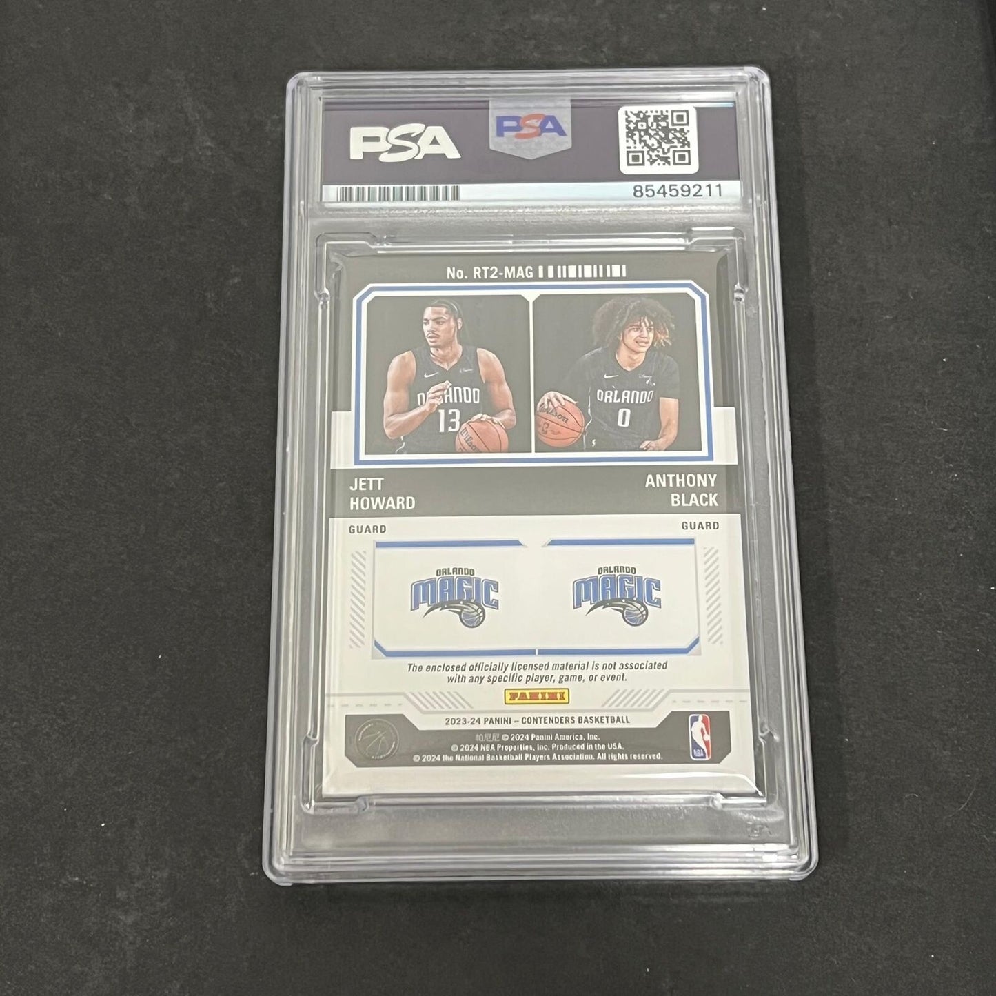 2023-24 Panini Contenders #RT2-MAG Anthony Black and Jett Howard Signed Card PSA