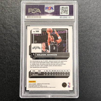 2022-23 Panini Prizm Donruss Optic #186 Keldon Johnson Signed Card AUTO PSA Slab