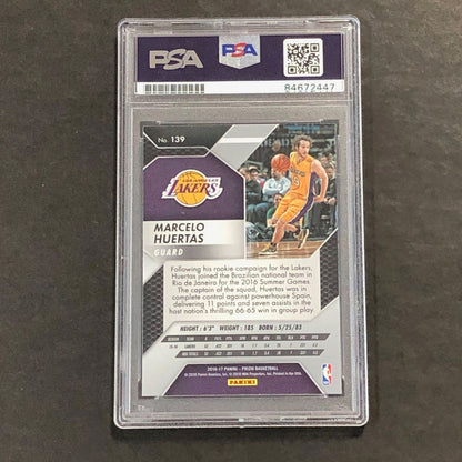 2016-17 Panini Prizm #139 Marcelo Huertas Signed Card AUTO PSA Slabbed Lakers