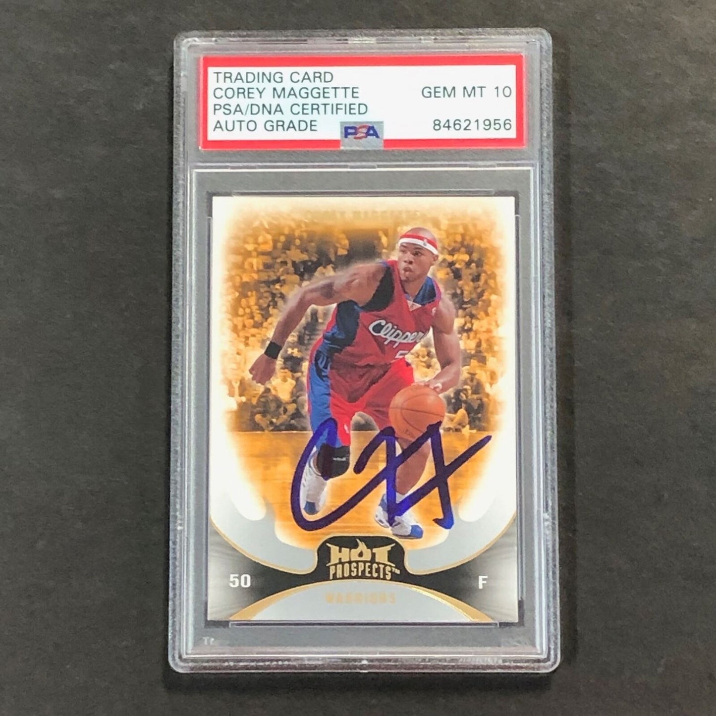 2008-09 Fleer Hot Prospects #50 Corey Maggette Signed Card AUTO 10 PSA Slabbed W