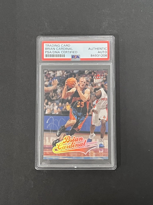 2004 Fleer #115 Brian Cardinal signed card PSA Warriors