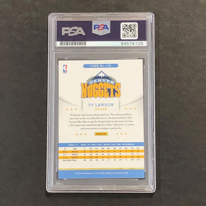 2012-13 NBA Hoops #110 Ty Lawson Signed Card AUTO PSA Slabbed Nuggets