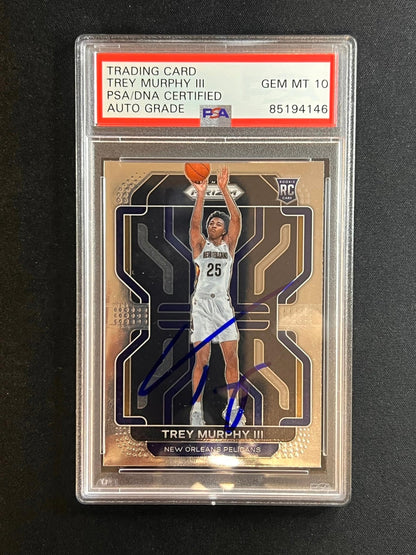 2021-2022 Panini Prizm #288 Trey Murphy III Signed Card Auto PSA Slabbed RC Peli