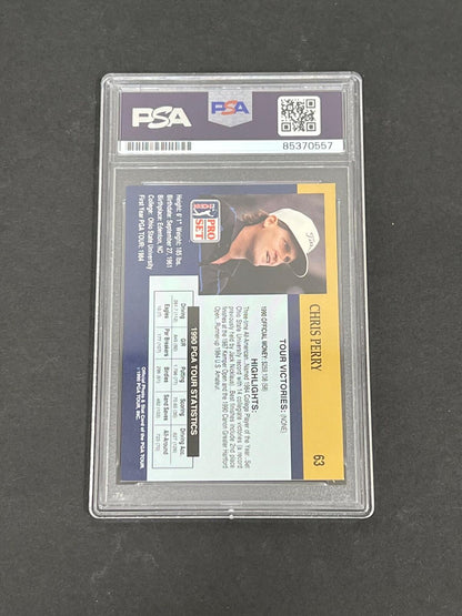 1990 PGA Tour Pro Set #63 Chris Perry Signed Card PSA/DNA Autographed Slabbed Go