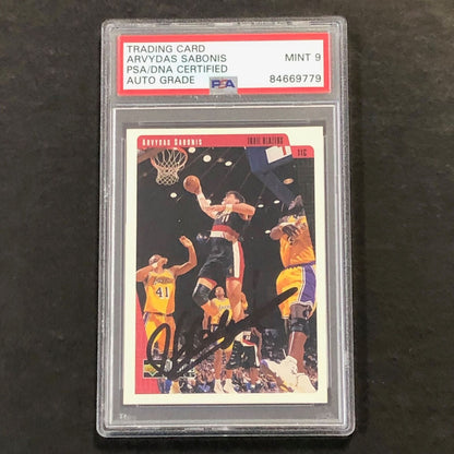 1997-98 Upper Deck #116 ARVYDAS SABONIS Signed Card AUTO GRADE 9 PSA Slabbed Tra