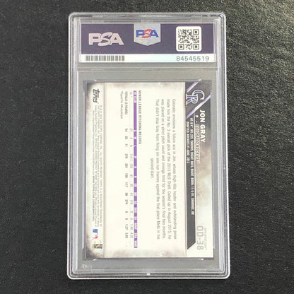 2016 Topps Opening Day #38 Jon Gray Signed Card PSA Slabbed Auto 10 Rockies