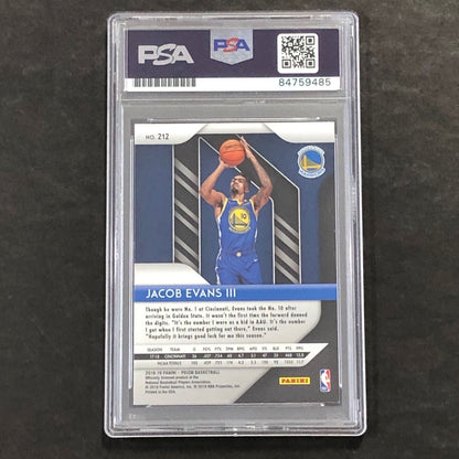 2018-19 Panini Prizm #212 Jacob Evans Signed Rookie Card AUTO PSA Slabbed RC War