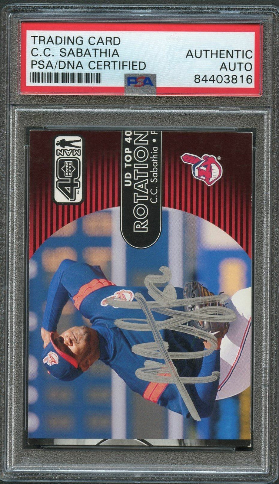 2002 Upper Deck 40 Man #1150 CC Sabathia Signed Card PSA Slabbed Auto Cleveland
