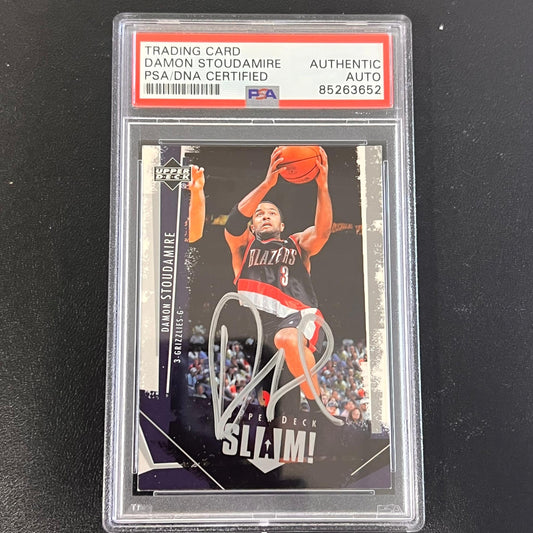 2005-06 Upper Deck Slam! #70 DAMON STOUDAMIRE Signed Card AUTO PSA Slabbed Grizz
