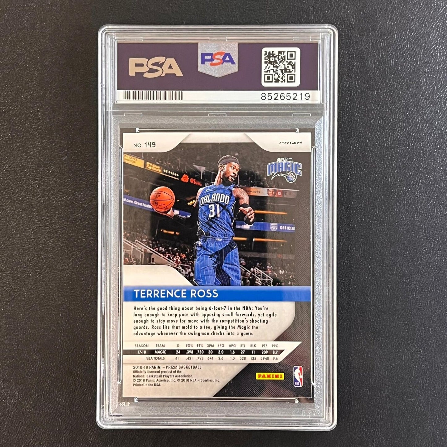 2018-19 Panini Prizm #149 Terrence Ross Signed Card AUTO PSA Slabbed Magic