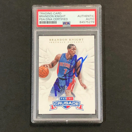 2012-13 Panini Crusade #90 Brandon Knight Signed Card AUTO PSA Slabbed Pistons