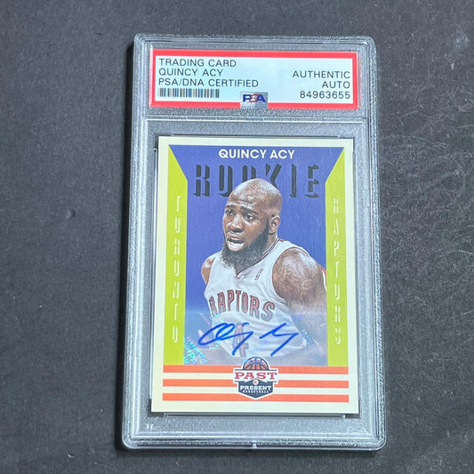 2012-13 NBA Past & Present #200 Quincy Acy Signed Card AUTO PSA Slabbed Raptors