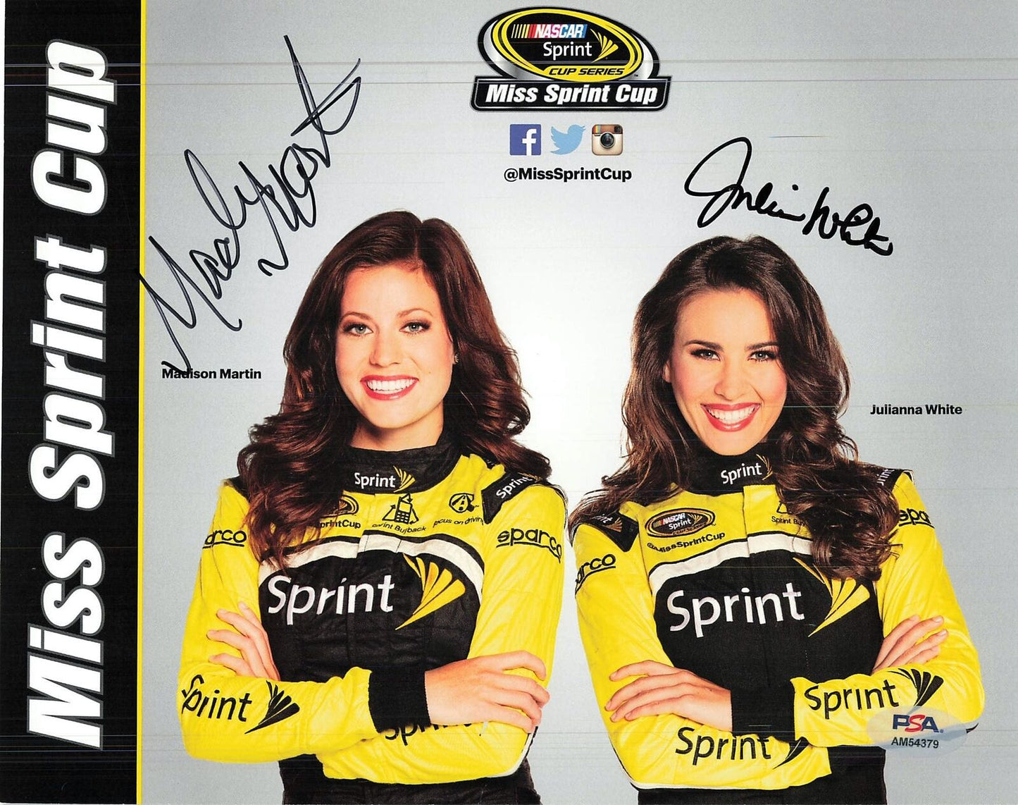 MADISON MARTIN JULIANNA WHITE Signed 8x10 Photograph PSA Autographed Nascar Raci