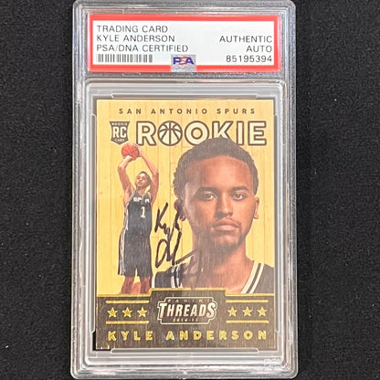 2014-15 Panini Threads #371 Kyle Anderson Signed Rookie Card AUTO PSA/DNA Slabbe