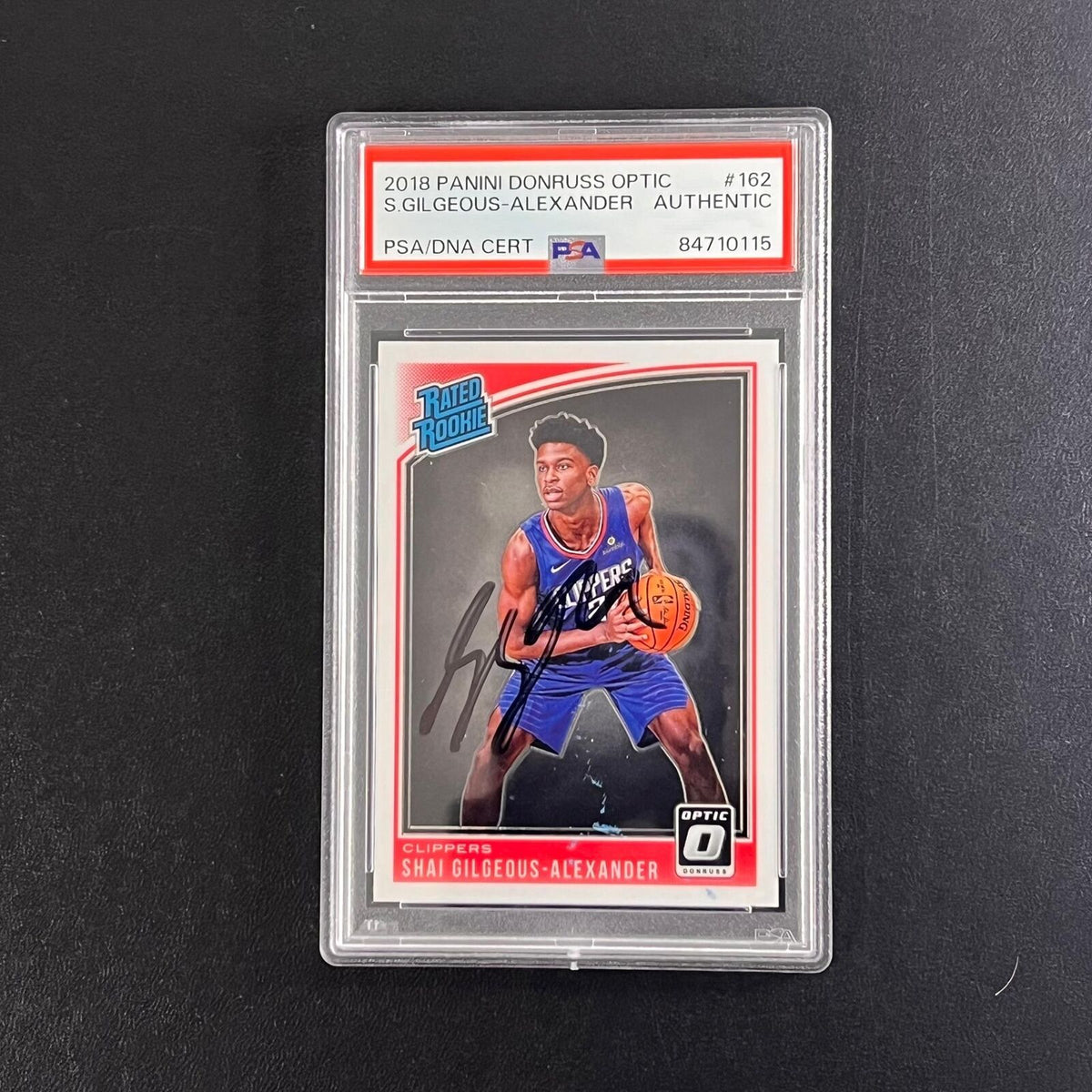 2018-19 Panini Donruss Optic #162 Shai Gilgeous-Alexander Signed Card AUTO PSA S