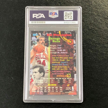1994-95 Stadium Club #231 Bill Wennington  Signed Card AUTO PSA Slabbed Bulls