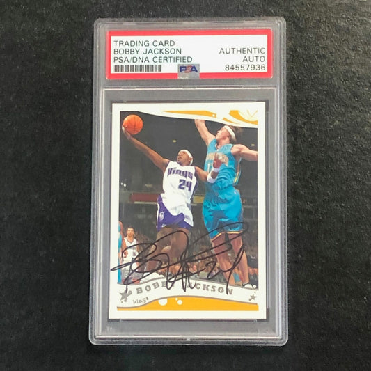 2005-06 Topps #97 Bobby Jackson Signed Card AUTO PSA Slabbed Kings