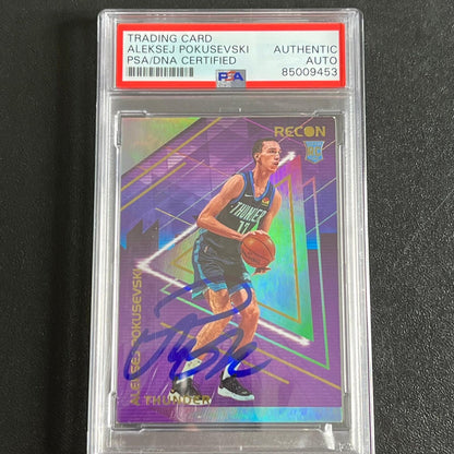 2020-21 Panini Recon #156 Aleksej Pokusevski Signed Card AUTO PSA Slabbed RC Thu