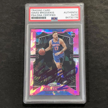 2019-20 Panini Prizm #284 Ignas Brazdeikis Signed AUTO PSA Slabbed RC Knicks
