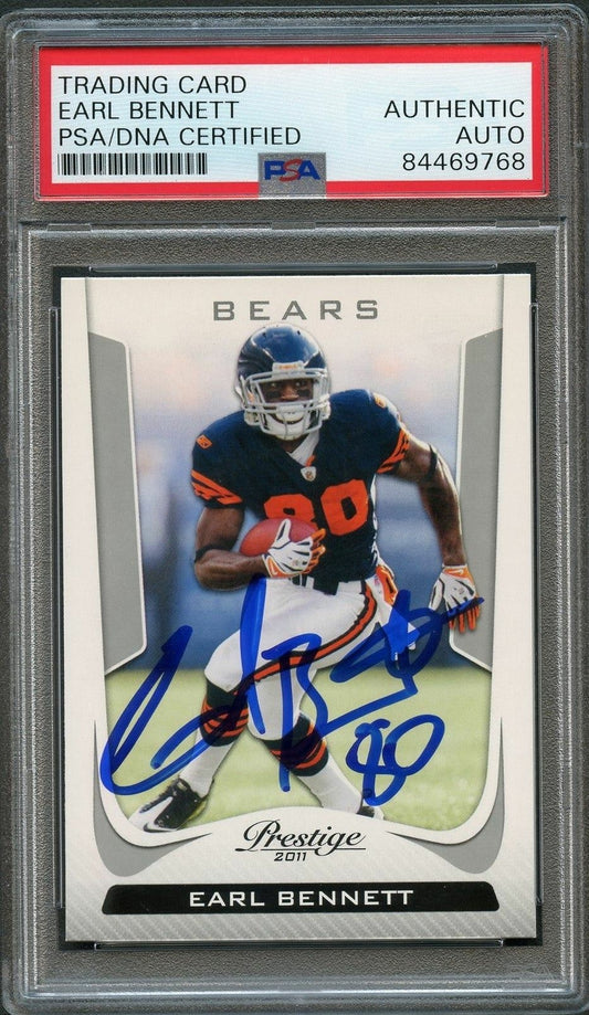 2011 Panini Prestige #34 Earl Bennett Signed Card PSA Slabbed Auto Chicago Bears