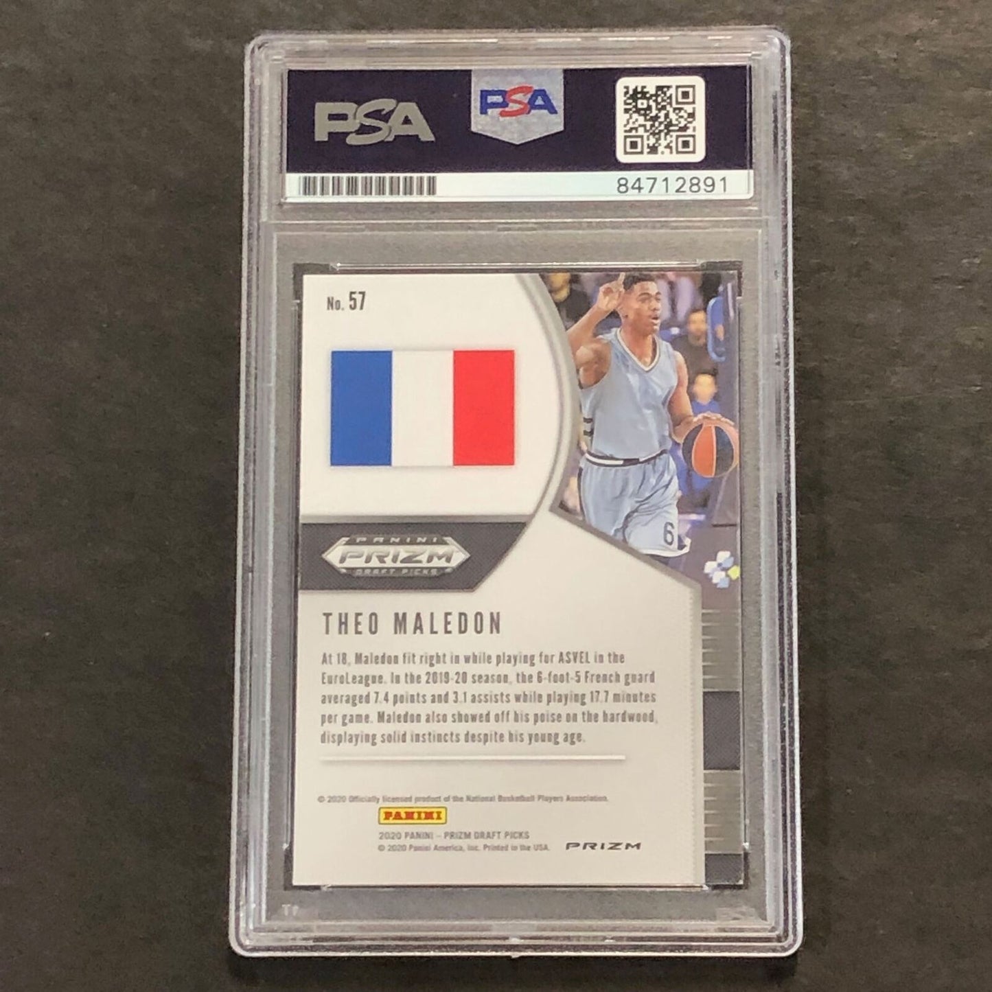 2020-21 Panini Prizm Draft Picks #57 Theo Maledon Signed Card AUTO PSA Slabbed R