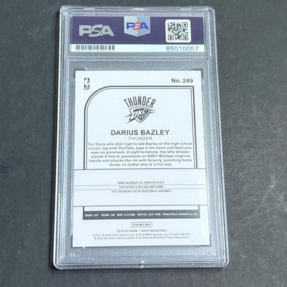 2019-20 Panini Hoops #249 Darius Bazley Signed Card AUTO PSA Slabbed Thunder
