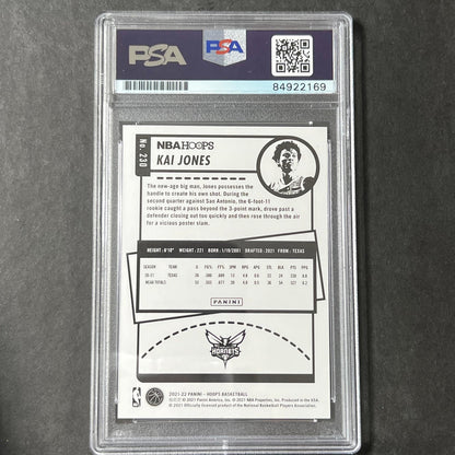 2021-22 Panini NBA Hoops #230 Kai Jones Signed AUTO 10 PSA Slabbed Hornets