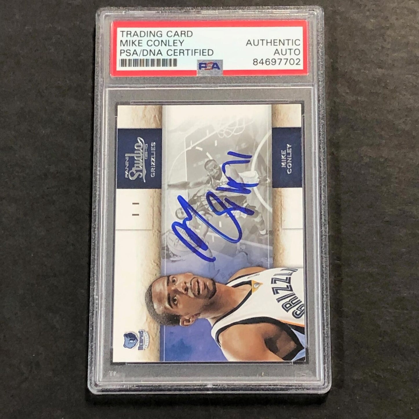 2009-10 PANINI STUDIO #37 Mike Conley signed Card Auto PSA Slabbed Grizzlies