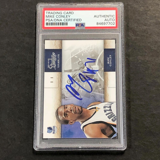 2009-10 PANINI STUDIO #37 Mike Conley signed Card Auto PSA Slabbed Grizzlies