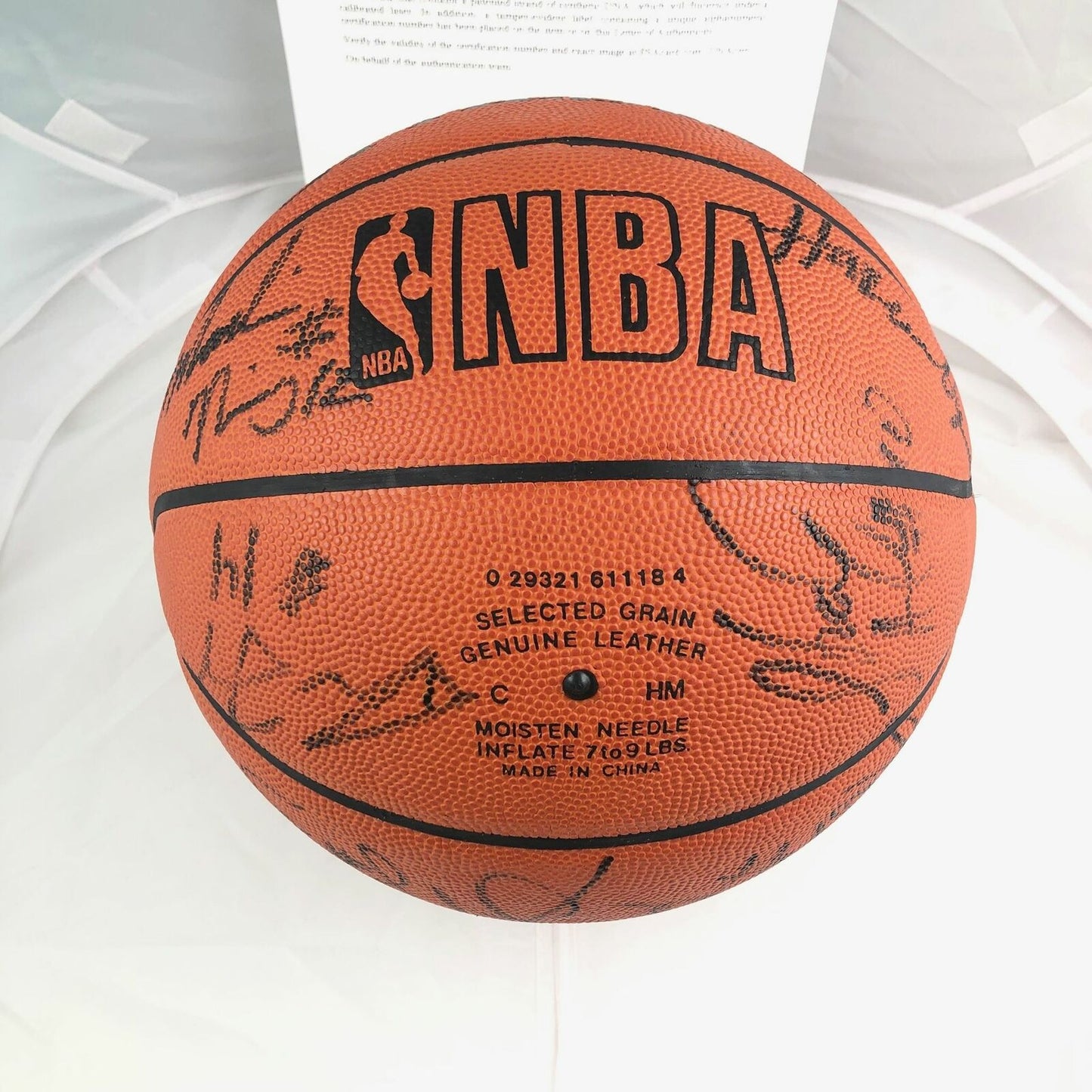 2000-2001 Houston Rockets Team Signed Basketball PSA/DNA Olajuwon