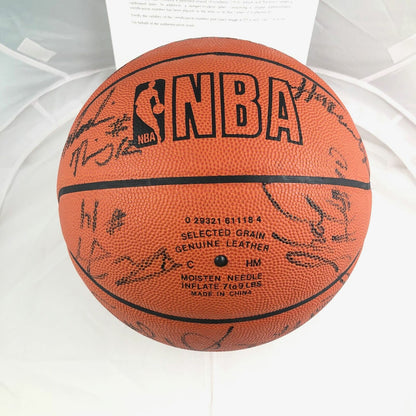 2000-2001 Houston Rockets Team Signed Basketball PSA/DNA Olajuwon