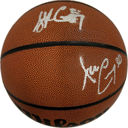 Stephen Curry & Dell Curry signed Basketball PSA/DNA autographed Warriors/Hornet