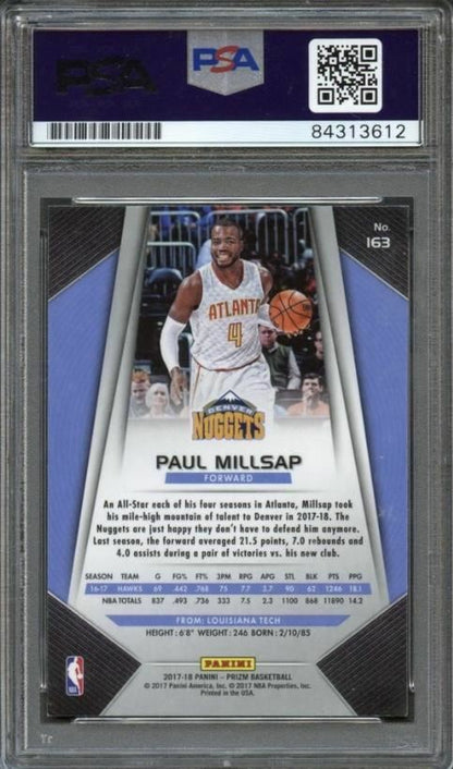 2017-18 Prizm #163 PAUL MILLSAP Signed AUTO Grade 10 PSA Slabbed