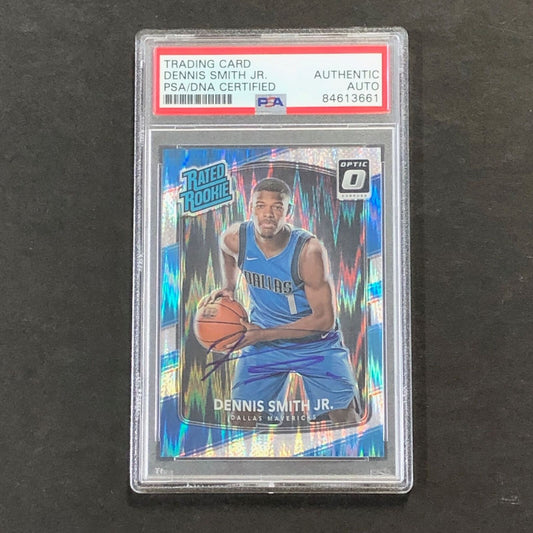 2017-18 Donruss Optic Shock #192 Dennis Smith Jr. Signed Card AUTO PSA Slabbed M