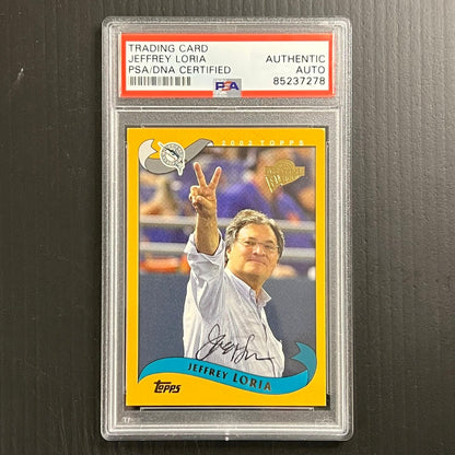 Topps #24 Jeffery Loria Signed Card PSA Slabbed Auto Marlins