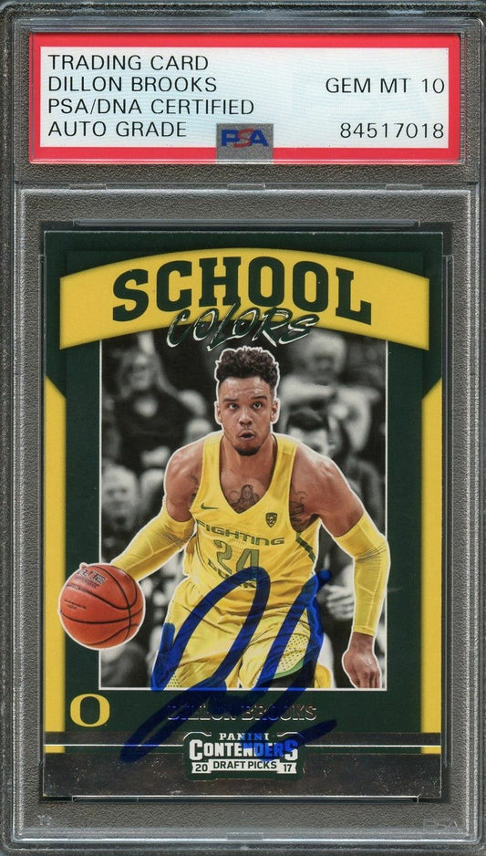 2017-18 Contenders Draft Picks School Colors #31 Dillon Brooks Signed Card AUTO