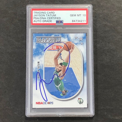 2021-22 NBA Hoops Skyview #14 Jayson Tatum Signed Card AUTO 10 PSA/DNA Slabbed