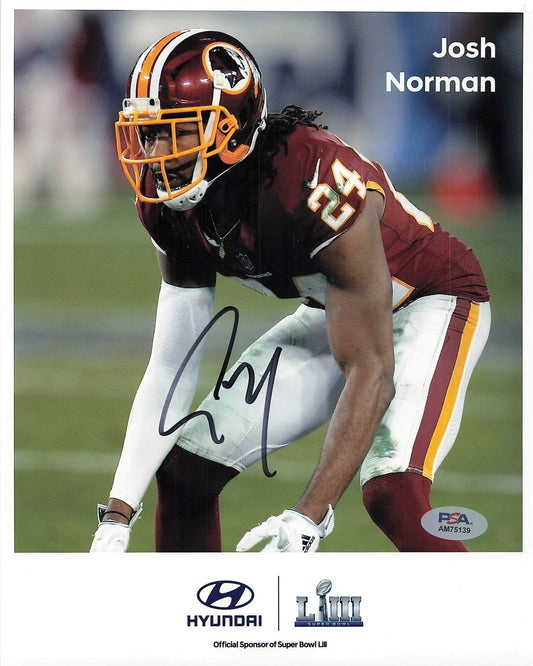 JOSH NORMAN signed 8x10 photo PSA/DNA Washington Football Team Autographed