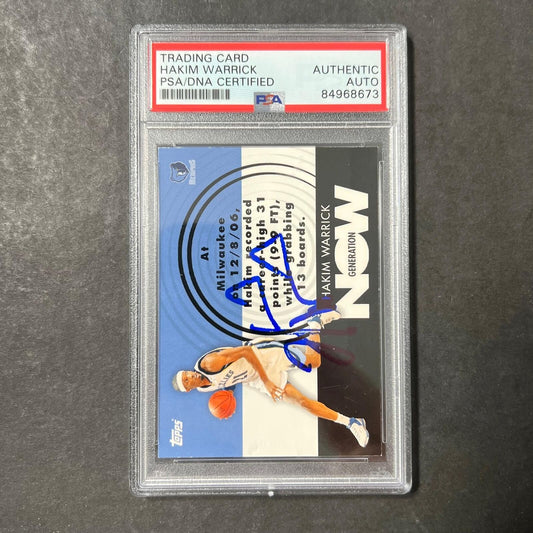 2007 Topps Generation Now #GN20 Hakim Warrick Signed Card AUTO PSA Slabbed Grizz