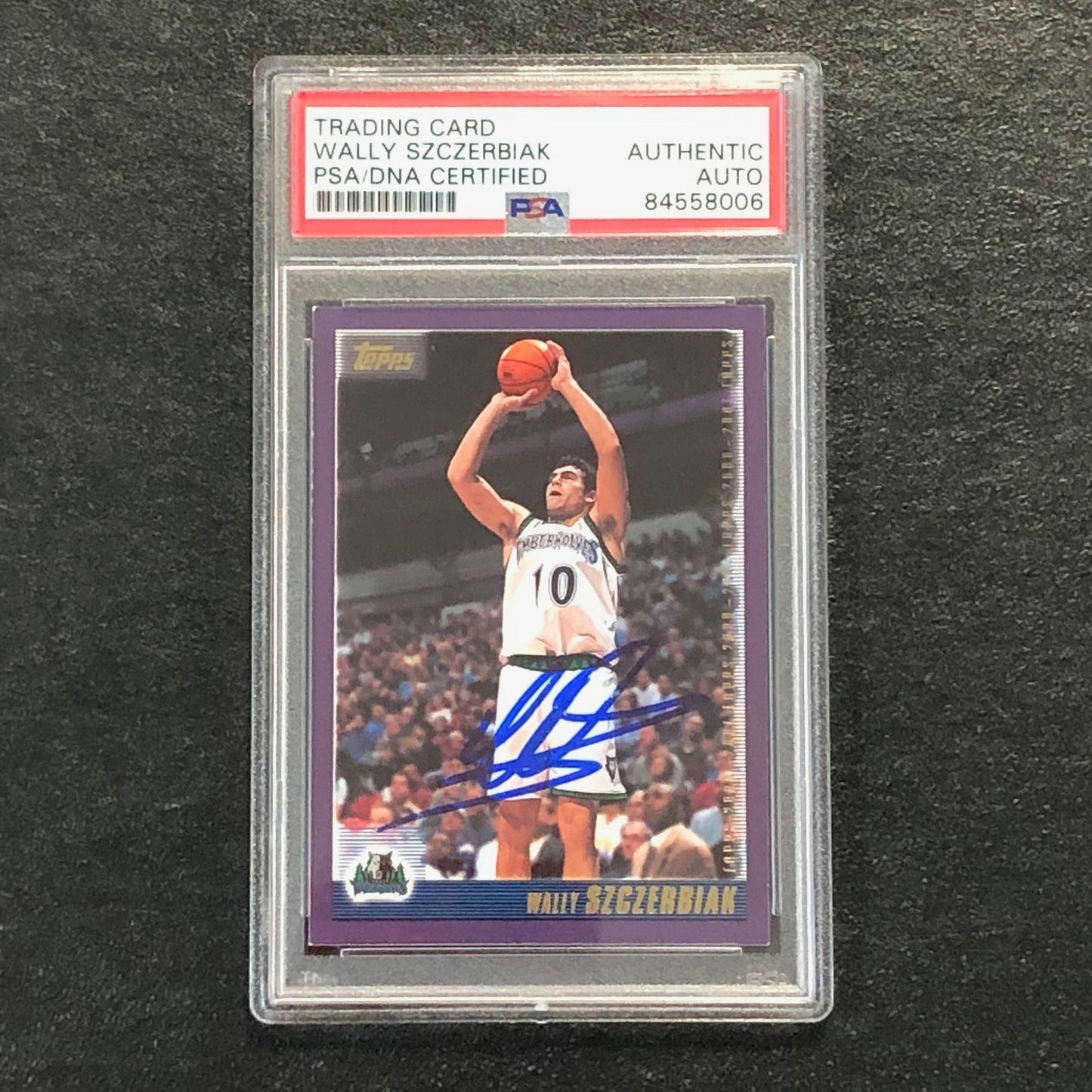 2000-01 Topps #62 Wally Szczerbiak Signed Card AUTO PSA Slabbed Minnesota Timber