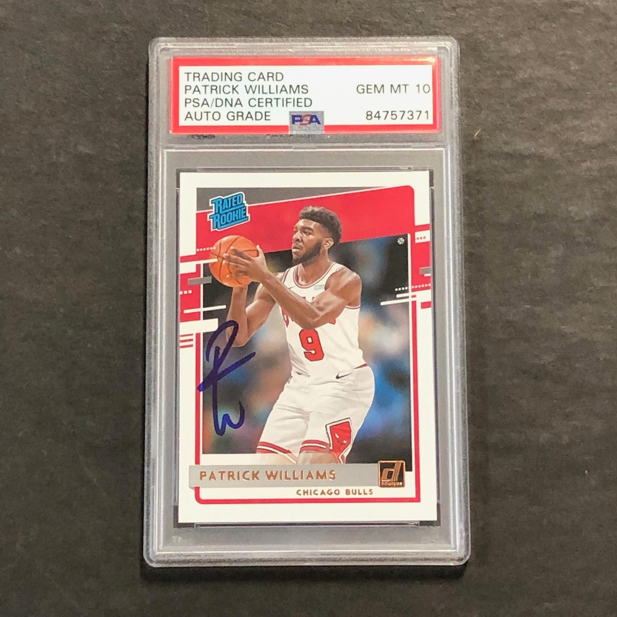2020-21 Donruss #227 Patrick Williams PSA AUTO 10 RC Bulls
