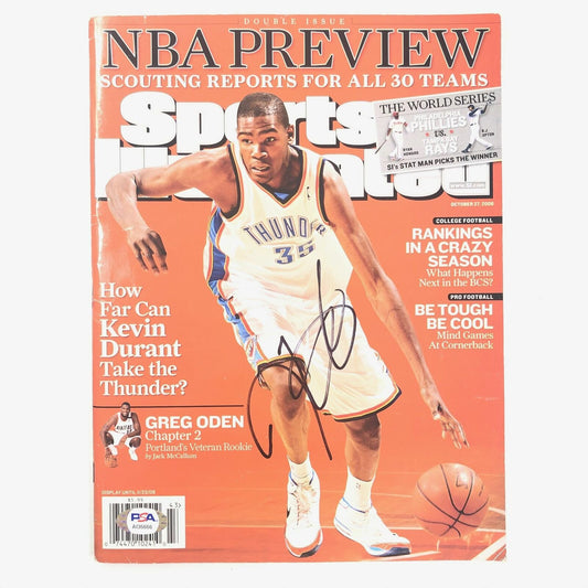 Kevin Durant Signed SI Magazine PSA/DNA Oklahoma City Thunder Autographed KD